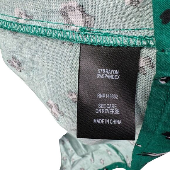 TORRID Top Women's 2 Green Leopard Animal Print Lace Up Corset Back Blouse Shirt - Picture 12 of 12